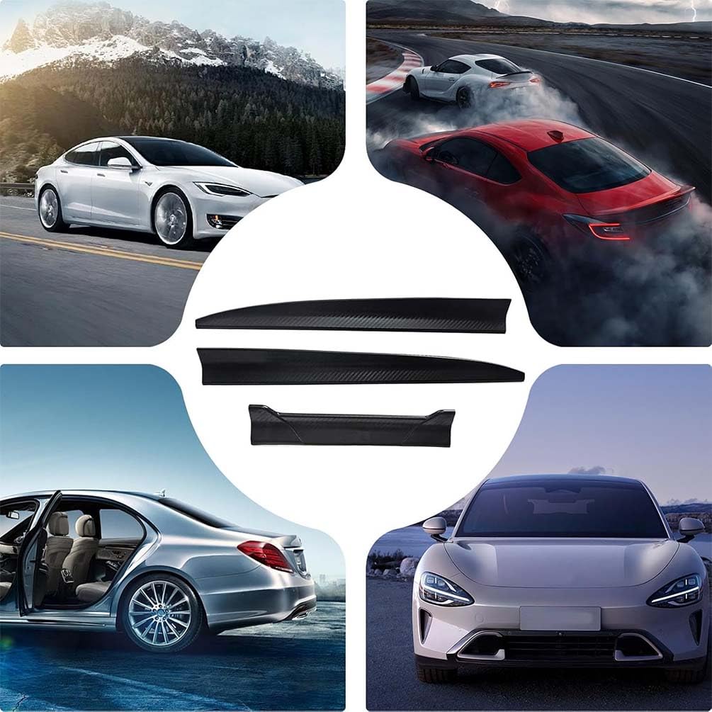 Aileron Arrière Voiture pour Ford Mustang Coupe Bullitt 2015-2025, ABS Aileron Coffre Arrière Spoiler Becquet Diffuseur Aile LèVre Anti-Rayures Accessoire, B/Carbon Fiber Look