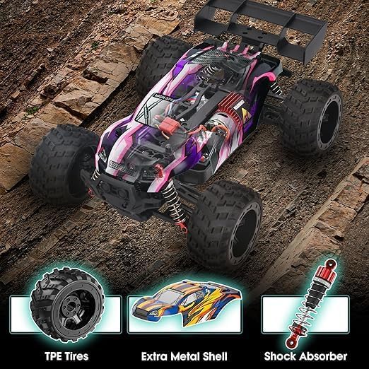 Image of Mossio High Speed RC Truck,1:16 Large Remote Control Truck 4X4 RTR Fast RC Cars for Adults,All Terrains RC Monster Truck Off Road Hobby Electric Vehicle Toys Gifts for Kids,2 Li-po Batteries