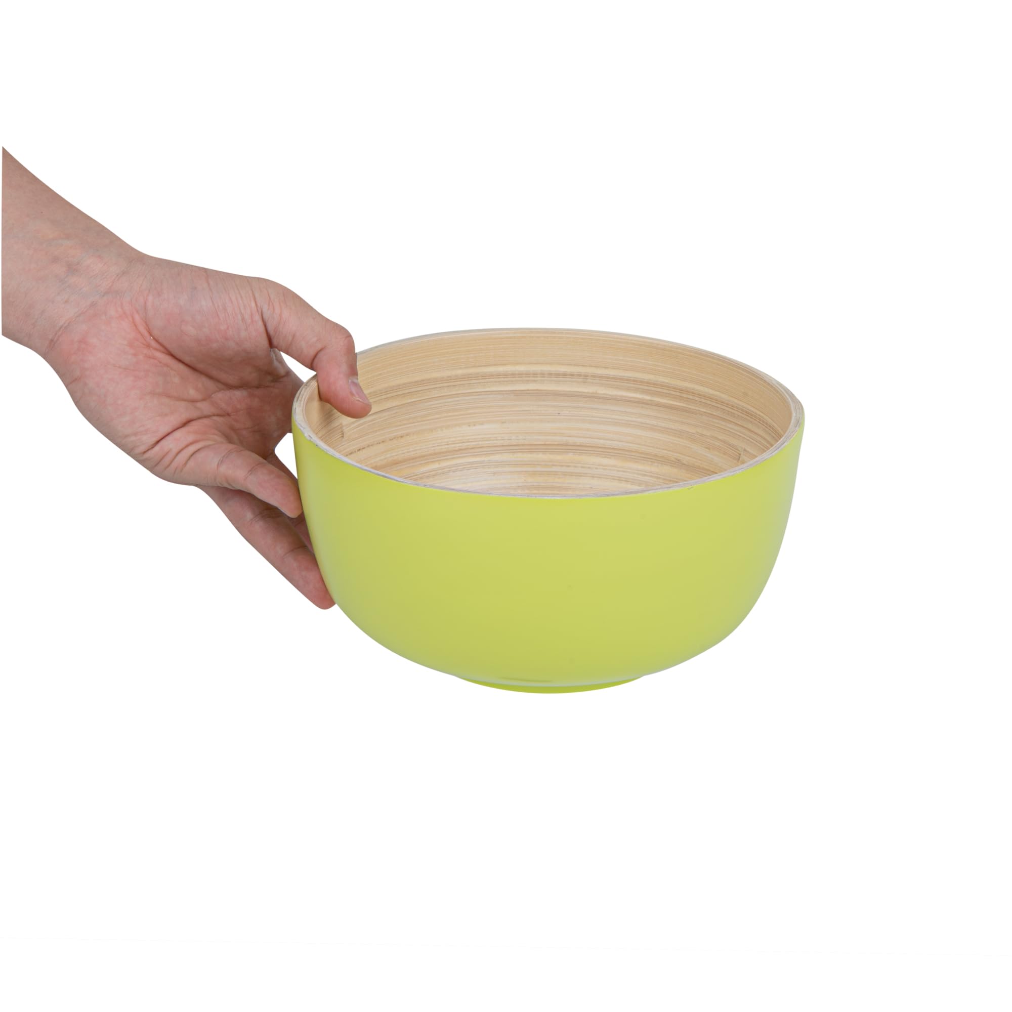 Restaurantware - Bambuddha - Ensaladera pequeña de 15 onzas, 1 cuenco redondo de alta resistencia, sostenible, reutilizable, de bambú verde, para servir ensaladas, frutas y aperitivos