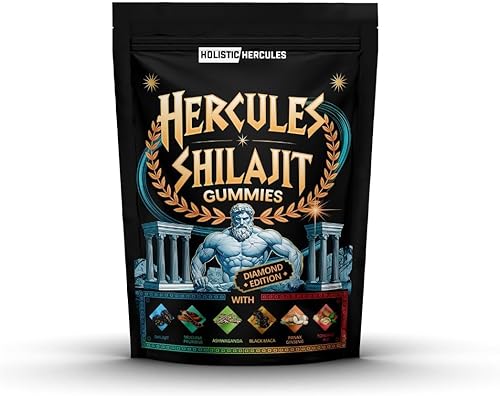 Holistic Hercules Gomitas Shilajit 7 en 1 energía natural, vitalidad y apoyo a la testosterona, shilajit, musgo marino, ashwagandha y más de 92