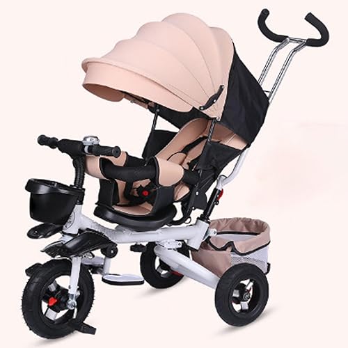 Miniatura 8 de Triciclo para niños, triciclo para niños de 1 a 6 años, triciclo 4 en 1, triciclo plegable para niños con asa de empuje, toldo extraíble, asiento