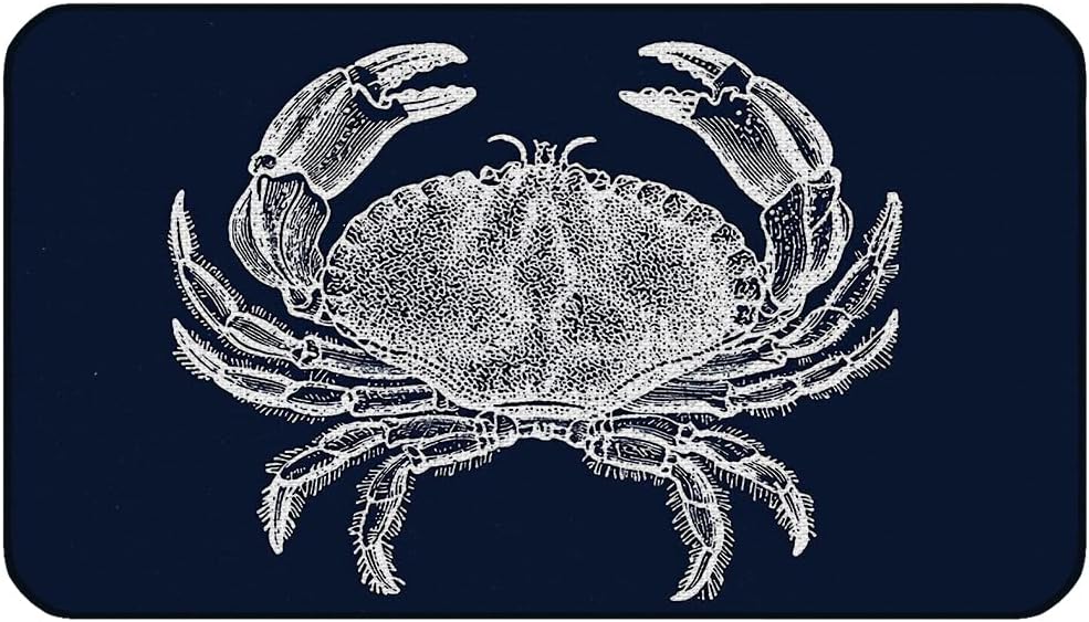 Ocean Life Theme Dark Blue Underwater World Nautical Animal Starfish 17''x30'' Doormat Decorative Entryway Home Bedroom Bathroom Door Mat