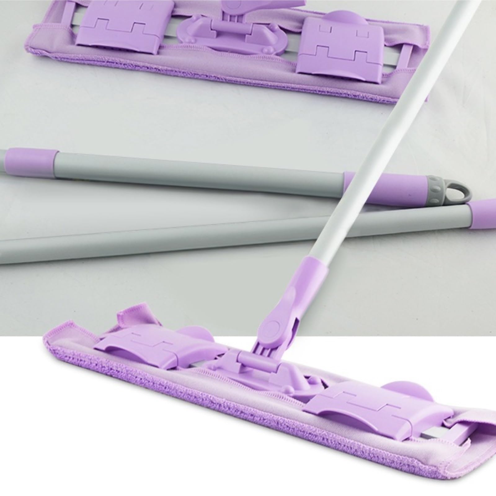 Fregona Fregona Plana para Suelos De Madera Dura con Mango Largo para Limpieza En Casa O La Oficina Belleza Práctica Limpieza Suelo(Purple)
