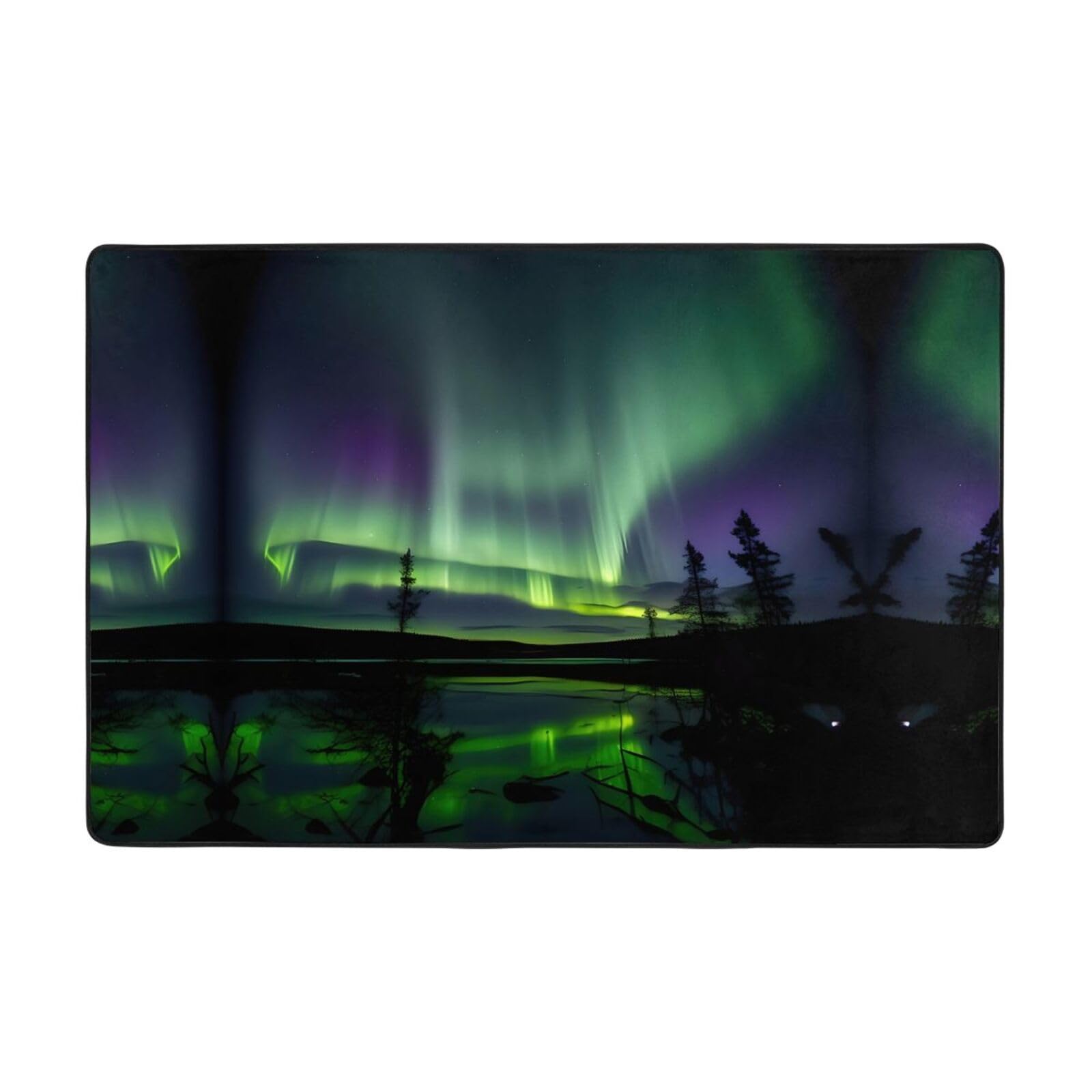 Tapis de salon super doux grand tapis de chambre imprimé aurore boréale déco