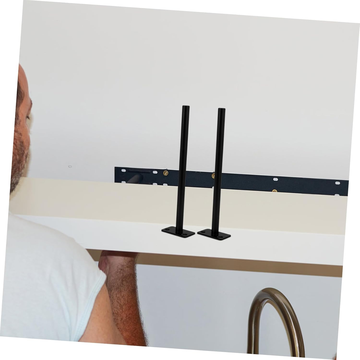 Tofficu 4pcs Heavy Duty Invisible Floating Shelf Brackets for Wall Mounting Corner Support for Boards Stylish Hidden Design for Decor