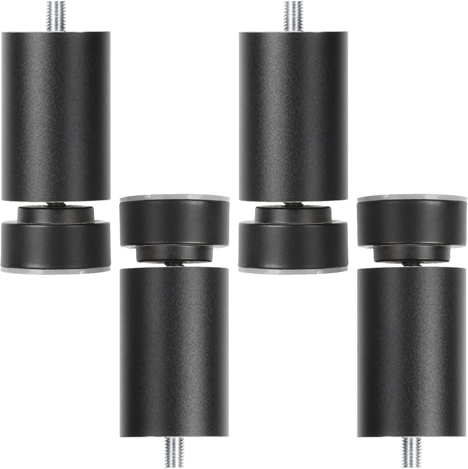 Furniture Leg M10 Bolt, Metal Table Leg, DIY Furniture Feet, Height Adjustable, 4pcs, Replacement Leg for Sofa Desk Cabinet Coffee Table, Black/Silver, Easy to Install,Black-20cm(7.9in)