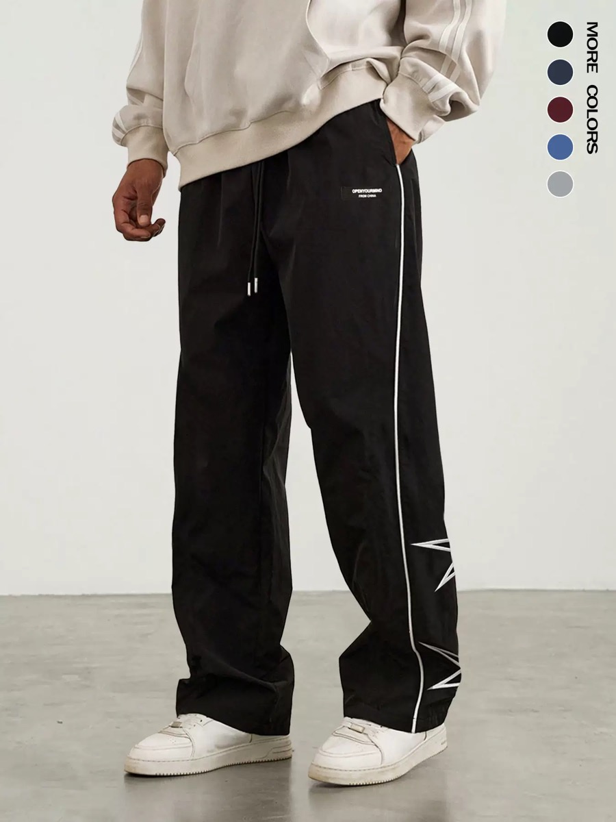 Amazon.com: FCOOLYEET Men Baggy Star Sweatpants Y2k Drawstring
