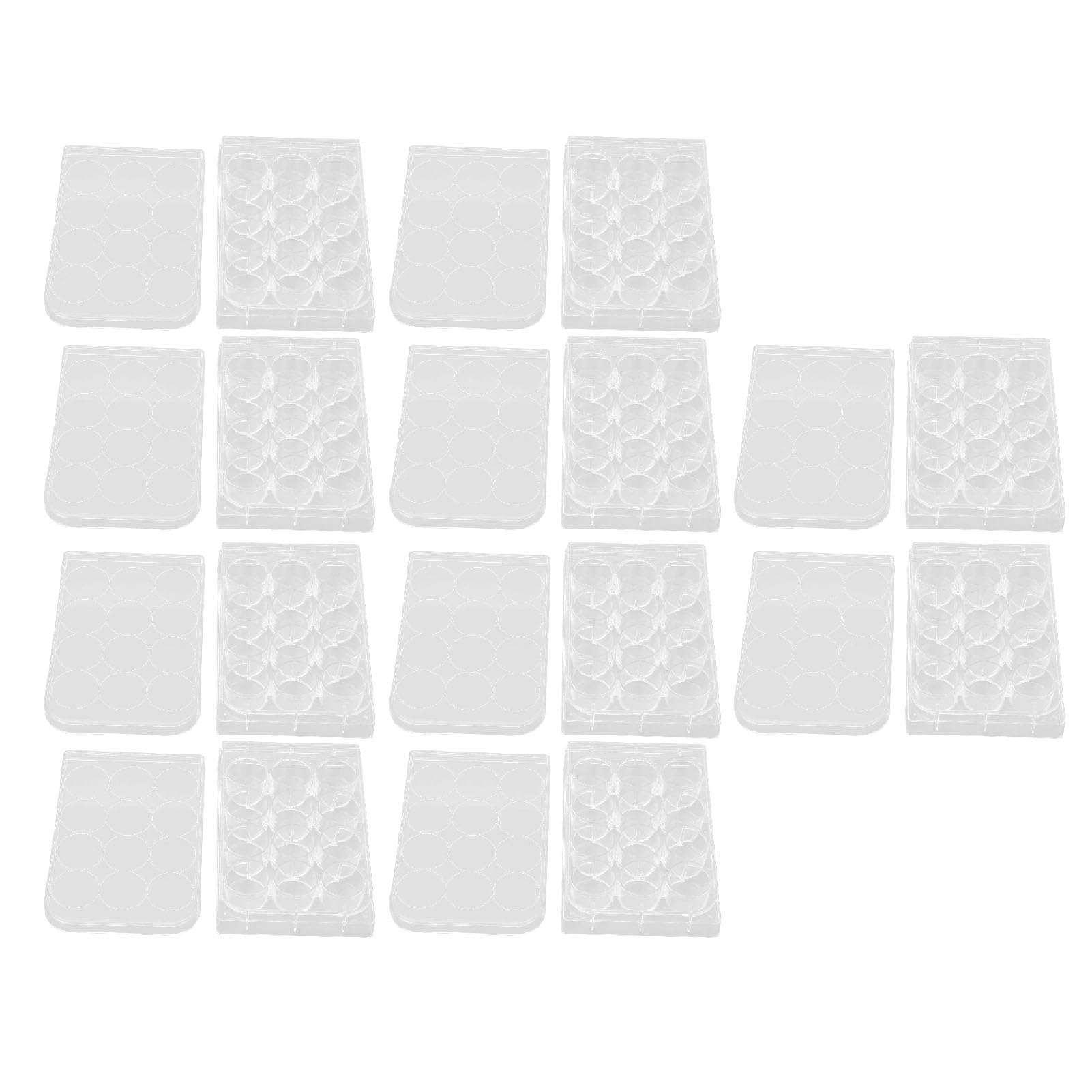 10pcs Polystyrene Tissue Culture Plates with Lids, Highly Transparent, Flat Bottom, Numbered Wells for Easy Observation, Ideal for Laboratory and Biology Room Use (12 Holes)