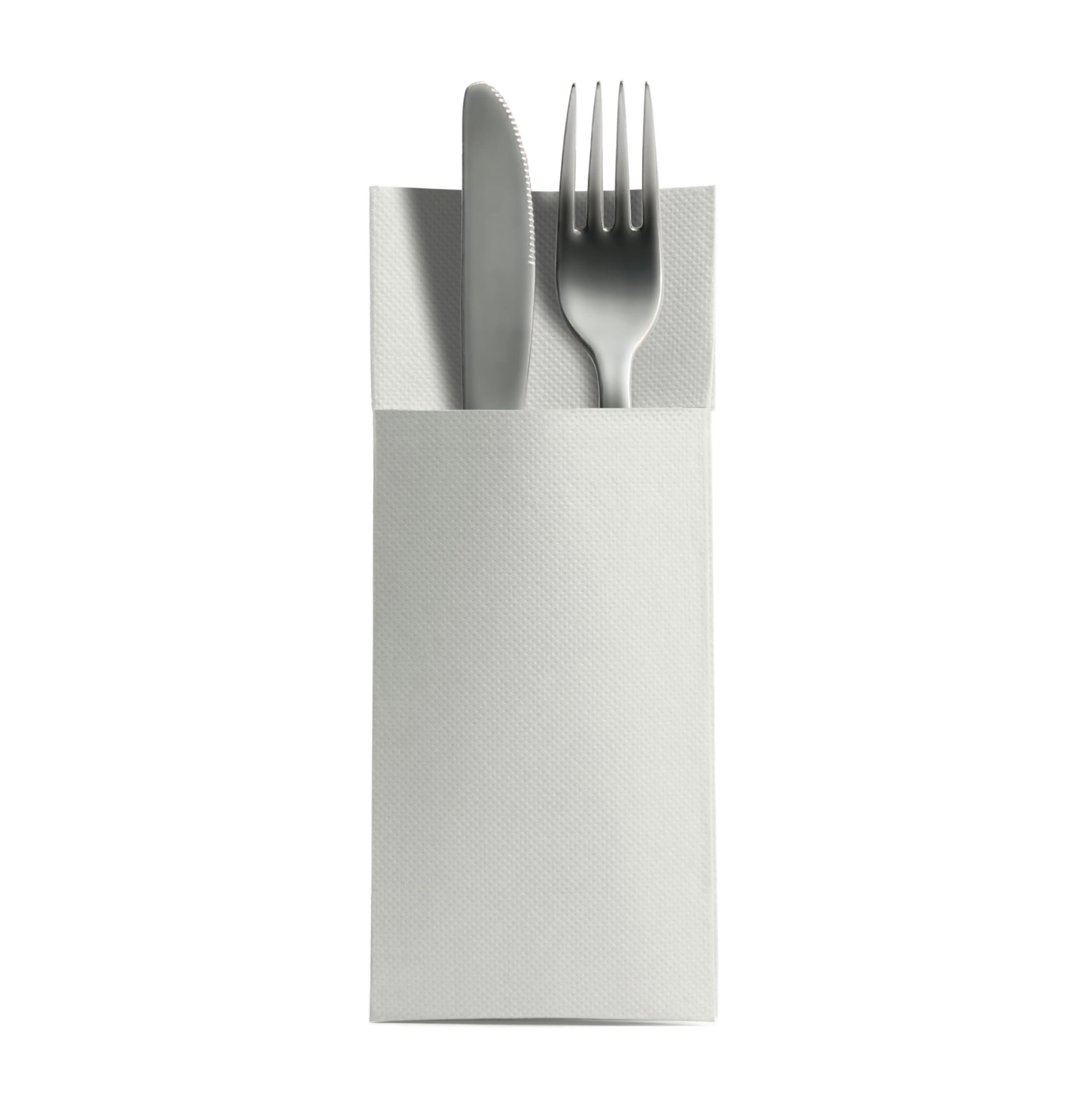 Aroba 1250 Soft Point - Servilletas para cubiertos (material suave, volumen y estructura, servilletas plegadas con ranura, 32 x 38 cm, pliegue 1/8, funda para cubiertos, buena calidad), color blanco