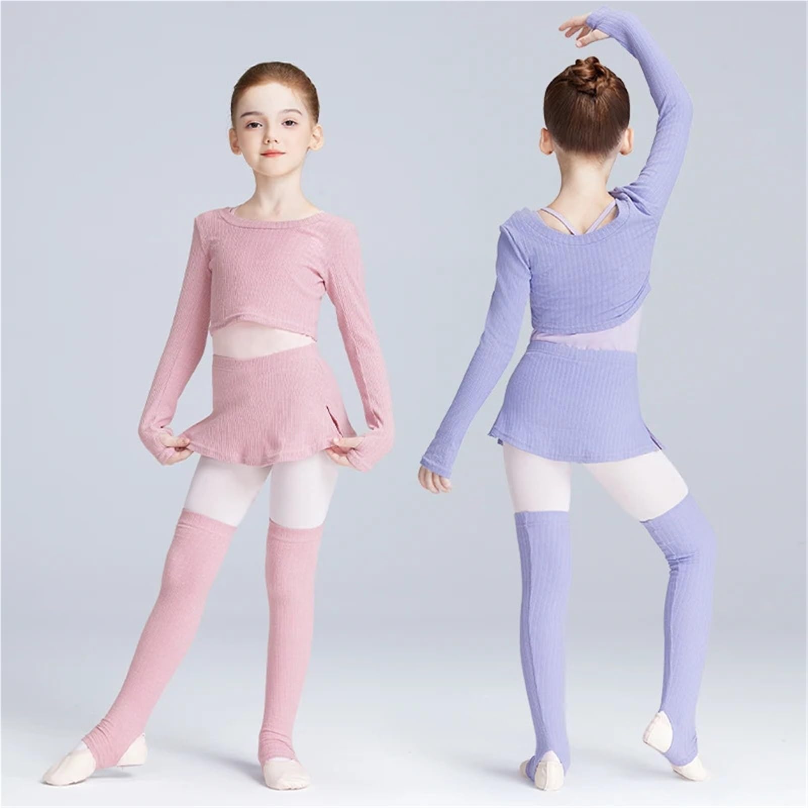 Ballet Suéter Cortos Set Conjunto de Ballet for niñas, conjuntos de trajes de Ballet for niñas, conjuntos de Tops y pantalones de Ballet, chaqueta de Ballet, abrigo de baile, Tops y pantalones cortos