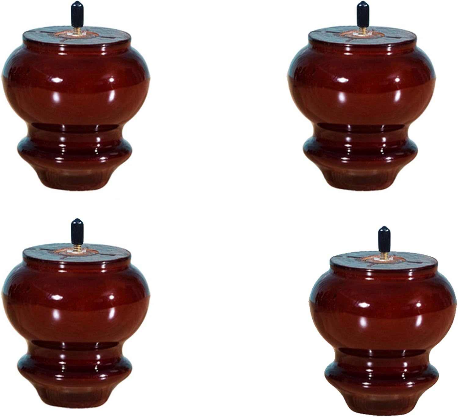 4X Wood Sofa Legs,Modern Gourd Type Replacement Furniture