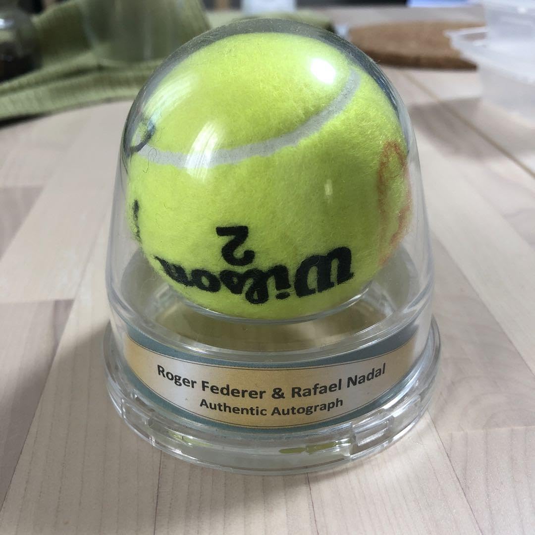 Amazon.co.jp: ロジャーフェデラー ナダルサイン入り テニスボール 