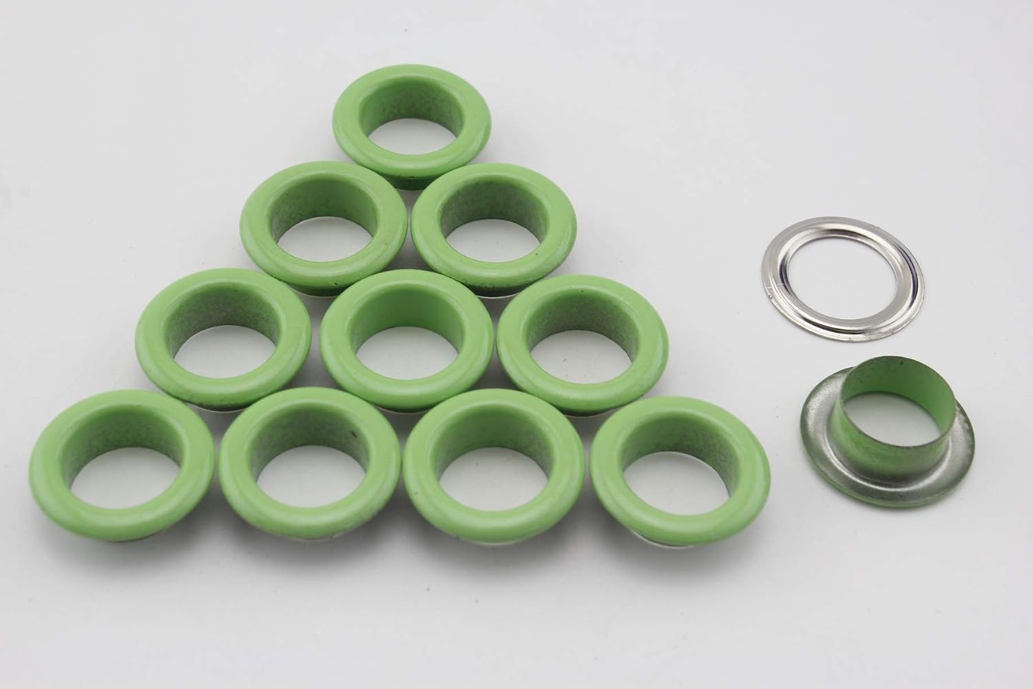 3dancraftit Iron Round Eyelets Grommets and washers for Leather Purse Shoe Paper DIY Crafts Inner Size 3/8 Inch / 10mm Green T73B