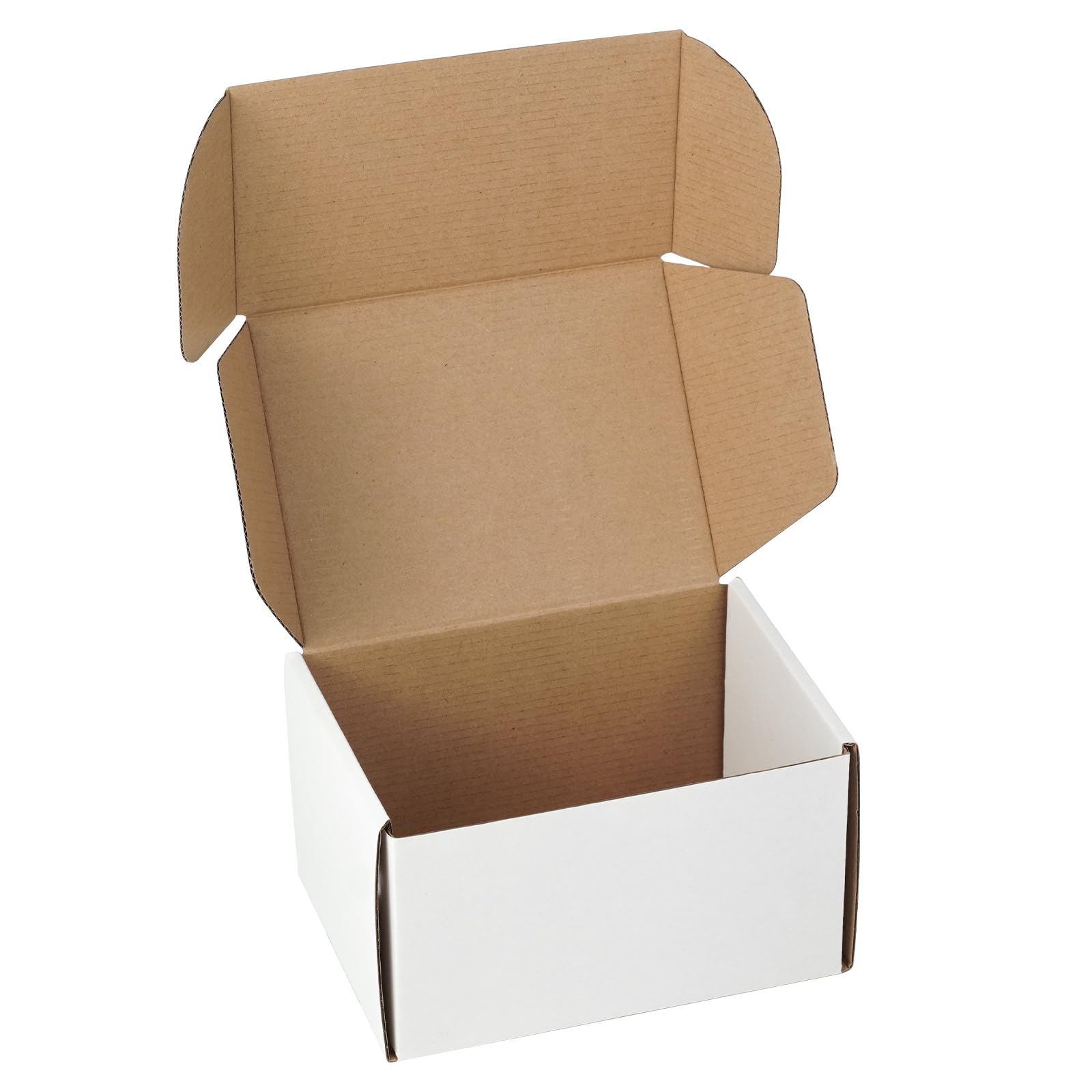 10 Pack 7"x5"x4" inch Small Shipping Boxes White Corrugated Cardboard Box for Small Business, Mailer, Shipping, and Packing