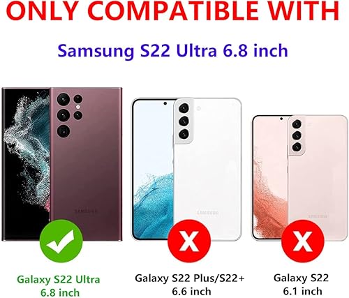 Miniatura 2 de Funda para Samsung Galaxy S22 Ultra con función atril, 3 capas de grado militar, funda protectora de silicona resistente a prueba de golpes para