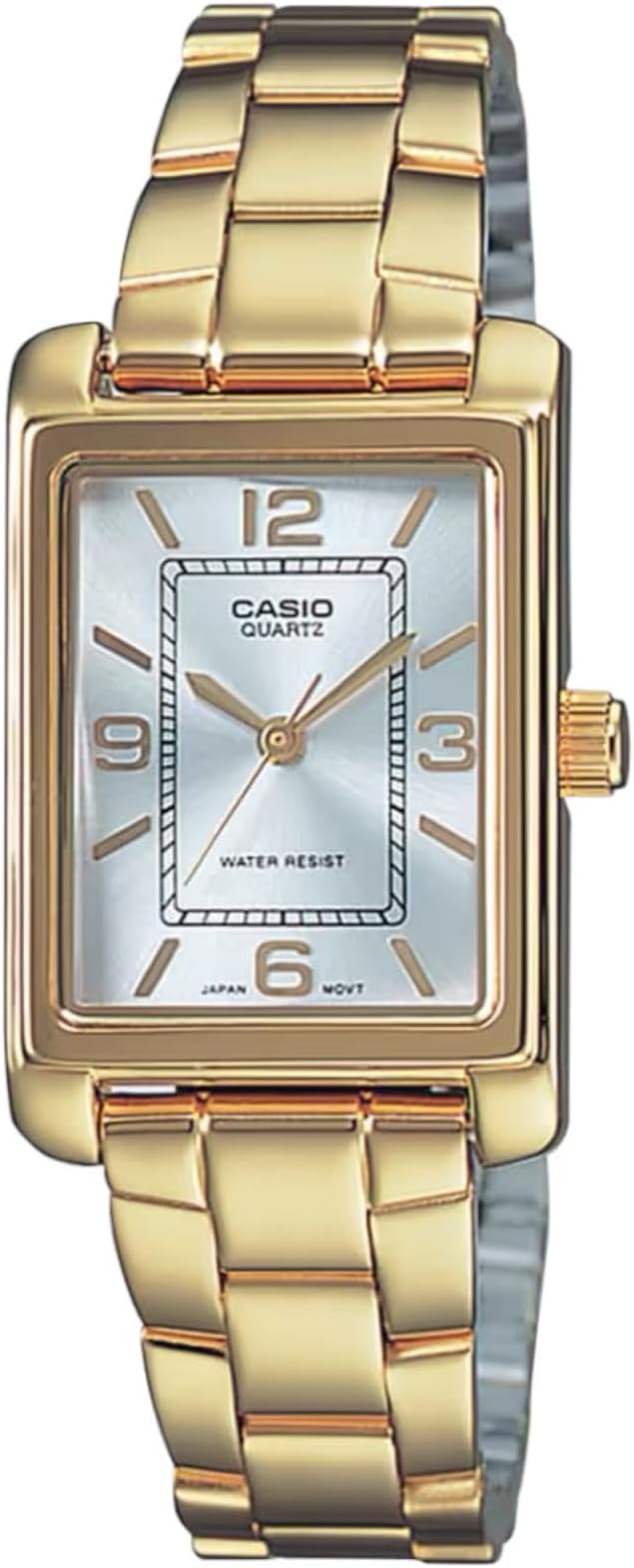 CASIO Analoog kwartshorloge voor dames met roestvrij stalen armband LTP-V001D-1, zilver/zwart, armband