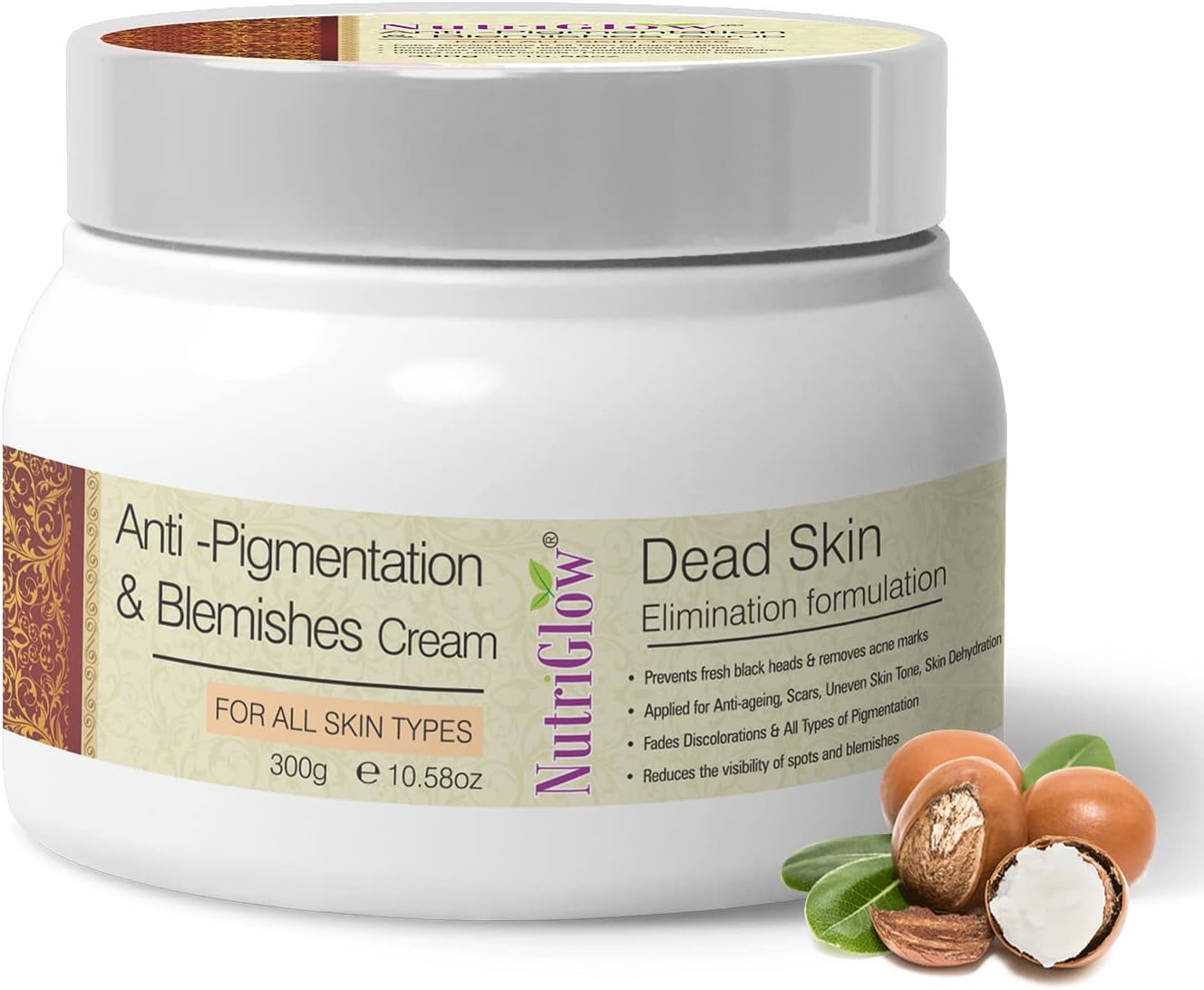 Nutriglow Anti Pigmentation & Blemishes Cream with Apricot Extracts & Oatmeal (300G)