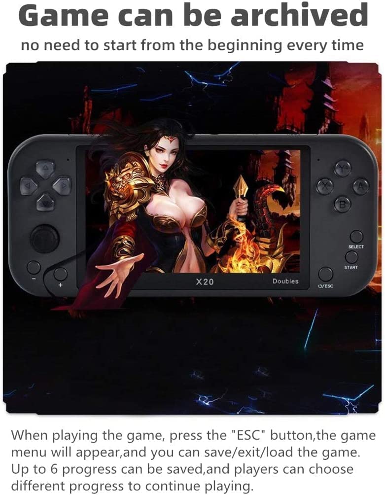 CHROX Console di Gioco per Doppio Giocatore con Controller Wireless da 5,1 Pollici, 9000 Giochi retrò Integrati, Supporta Video/Musica/E-Book/Dizionario Elettronico/Batteria al Litio con Uscita HDMI