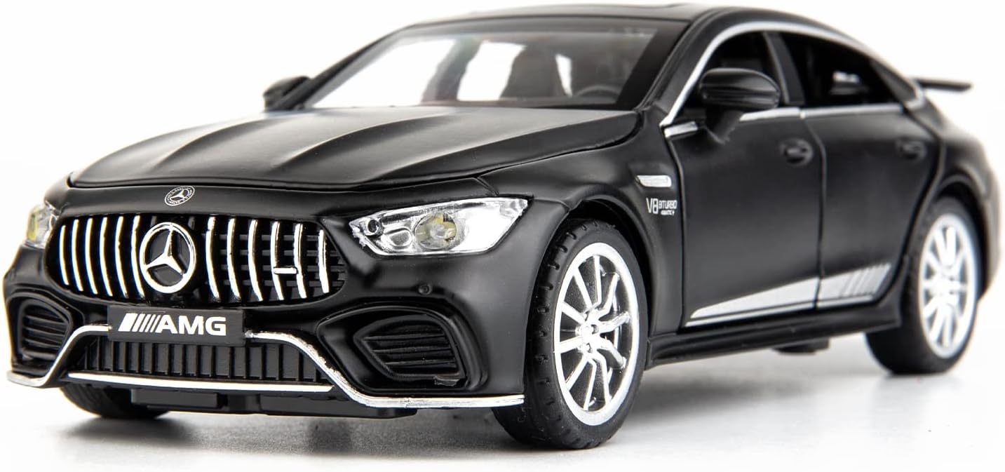 VARIYA ENTERPRISE® 1:32 Mercedes AMG Benz GT63 Toy Car Metal Pull Back Diecast Car with Openable Door and Sound Light, Gifts Toys for Kids【 Black 】