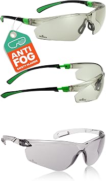 NoCry Tinted Safety Glasses for Men and Women with Anti Fog and Scratch Resistant with Wrap Around Lenses & Lightweight Tinted Safety Glasses with UV 400 Protection, Anti Fog and Anti Scratch Coating