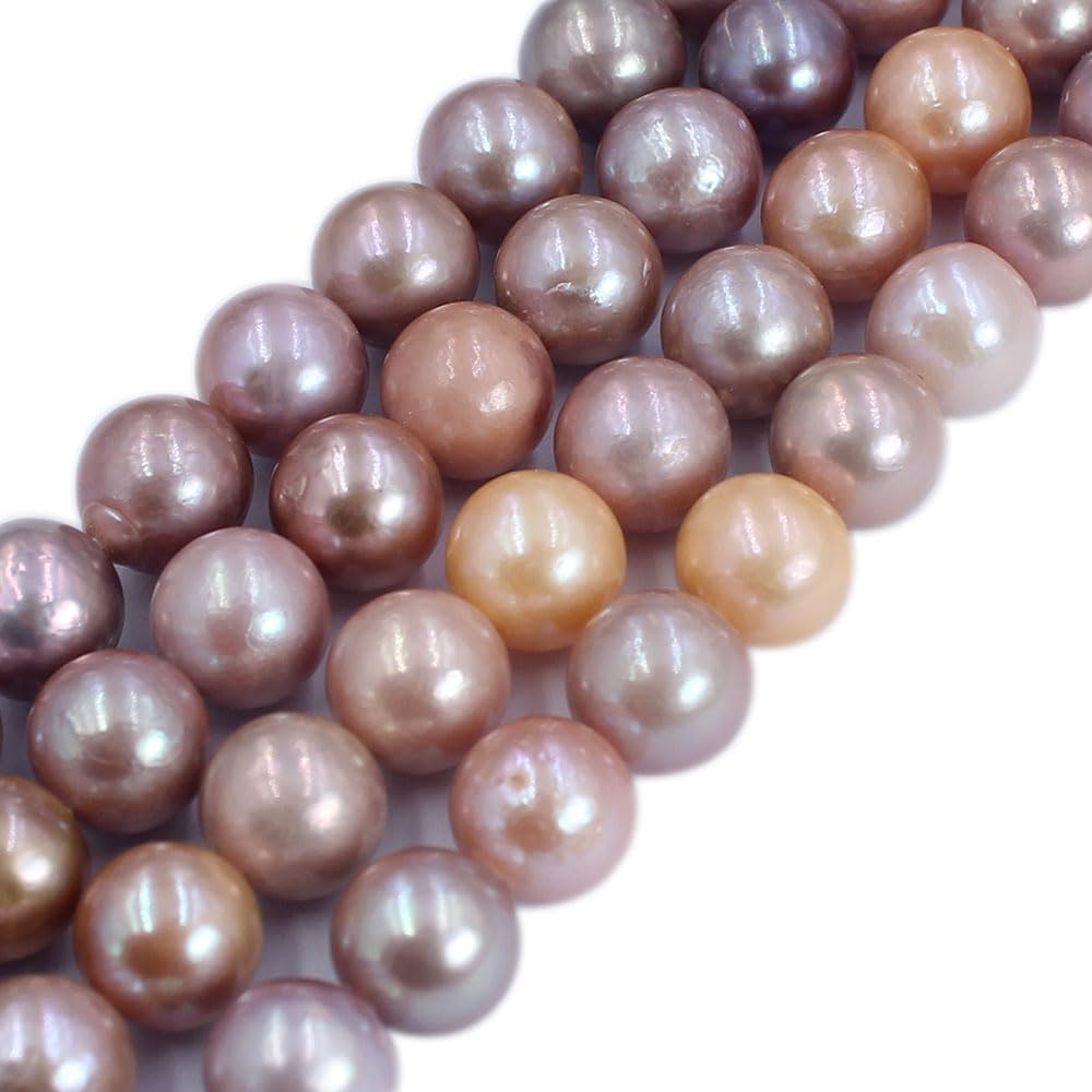 Natural 9-11mm Nearly Round Edison Mixed Freshwater Pearl Gemstone Jewelry Making Loose Beads for Necklace Bracelet Earrings Strand 15"