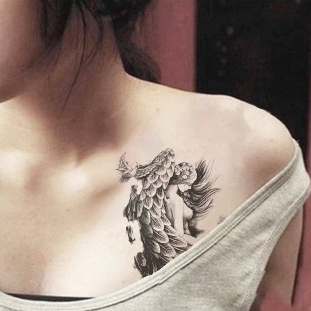 Amazon.co.jp: Yesallwas タトゥーシール 天使 羽 天使の翼 大判 3枚