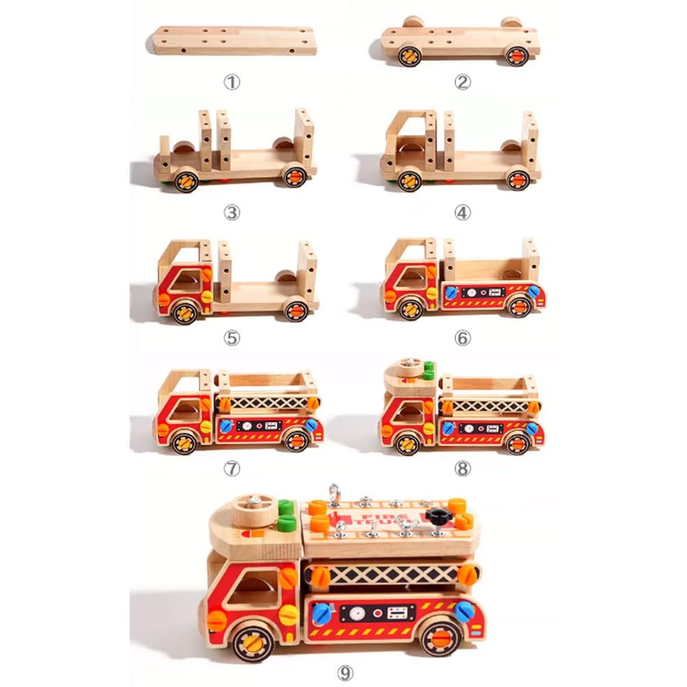 Camion Pompiers Bois Montessori Démonter