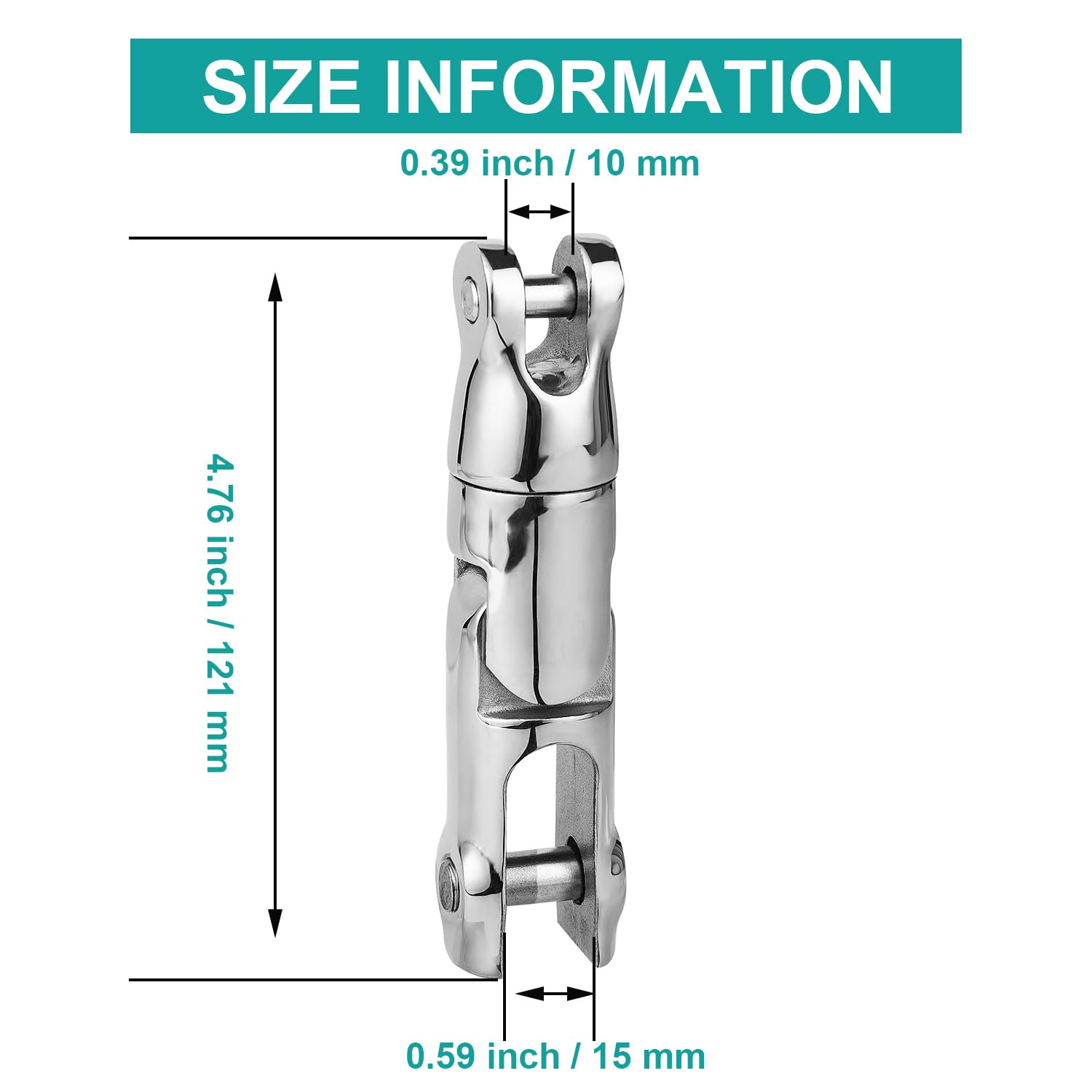 Double-Swivel Boat Anchor Chain Connector, Heavy-Duty 316 Stainless Steel 1/4 Inch-5/16 Inch Anchor Connector, High Load Capacity, with Allen Wrench - Image 7