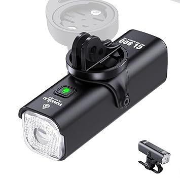 TOWILD 600 Lumen Bike Lights 2000 mAh Bike Front Light Type-C Rechargeable Bicycle Headlight IPX6 Waterproof Bicycle Light for Road Cycling, Supports Inverse Installation?