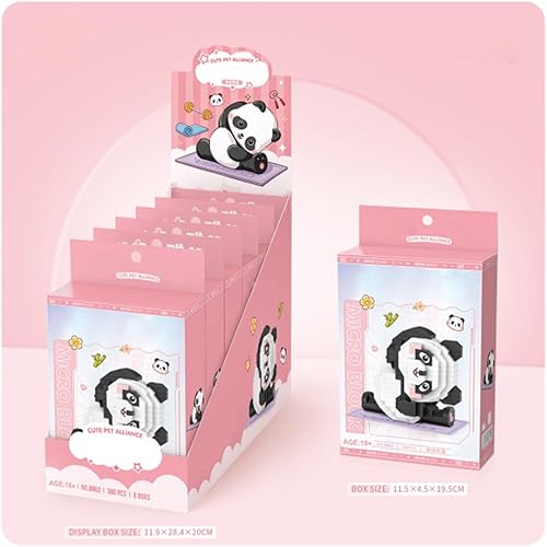 Miniatura 4 de Luminda Micro mini bloques lindos animales conjuntos de panda de yoga para bolsas de golosinas, más de 380 piezas de ladrillos de juguete de