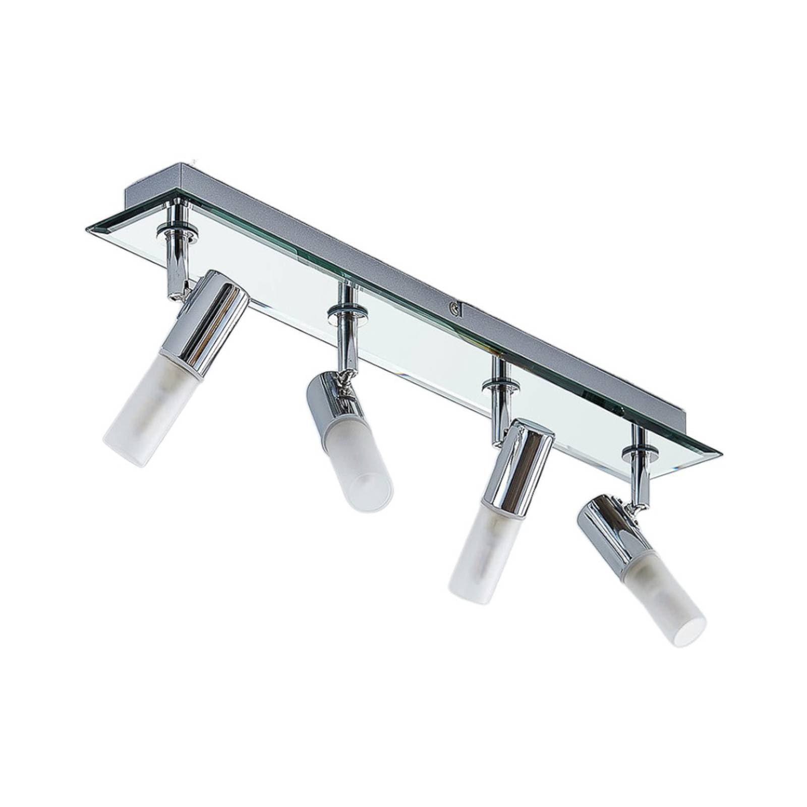 Lindby Foco Zela (Moderno) en Plateado hecho de Metal e.​o. para Cuarto baño (4 llamas, G9) foco empotrado lámpara techo pared
