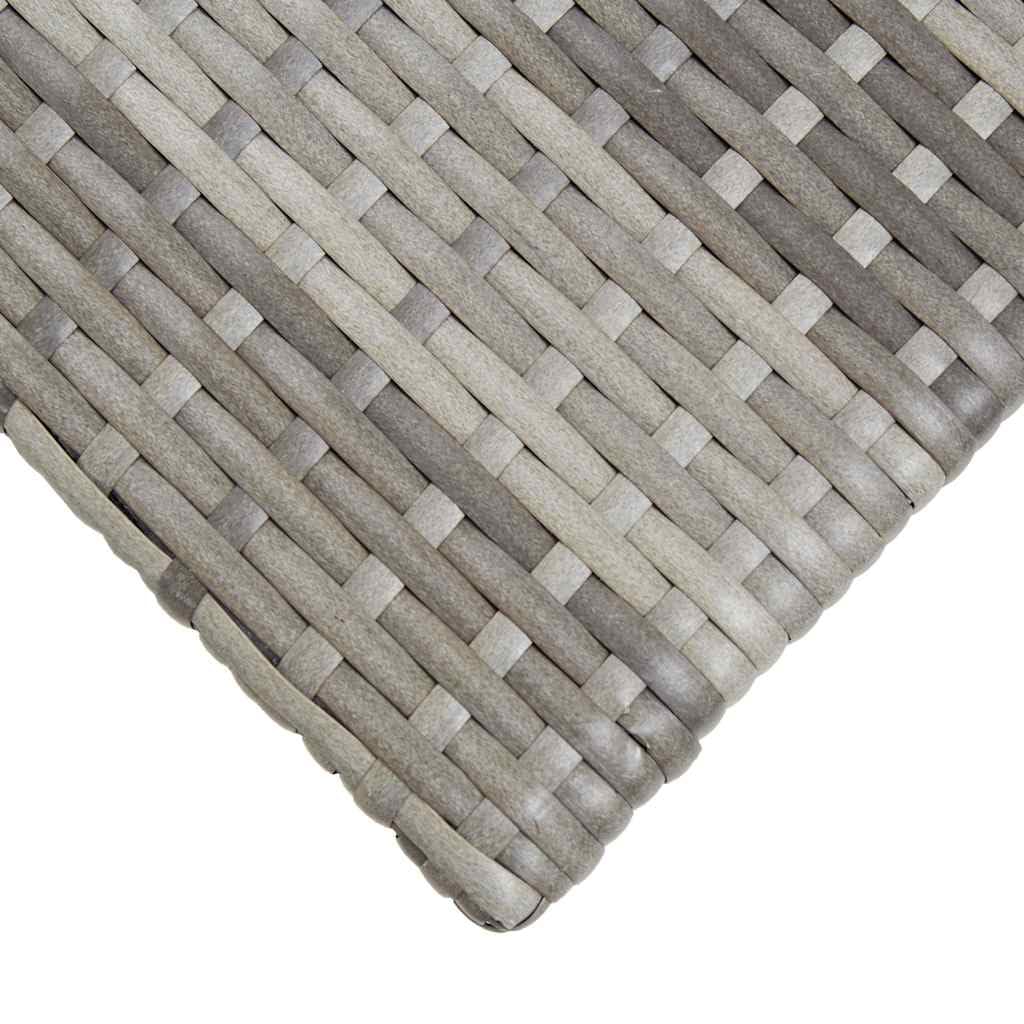Gartentisch Grau 50x50x47 cm Poly Rattan Beistelltisch Outdoor