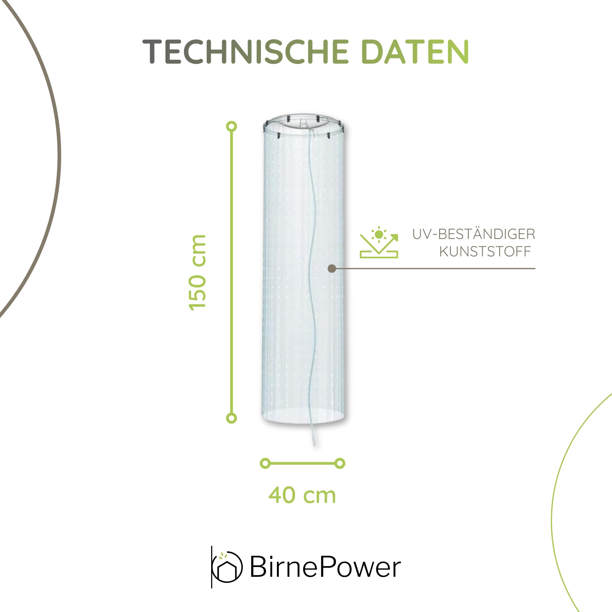 BirnePower 3X Schutzfolie Reifehaube Tomatenschutzfolie Transparent 150 x 40 cm