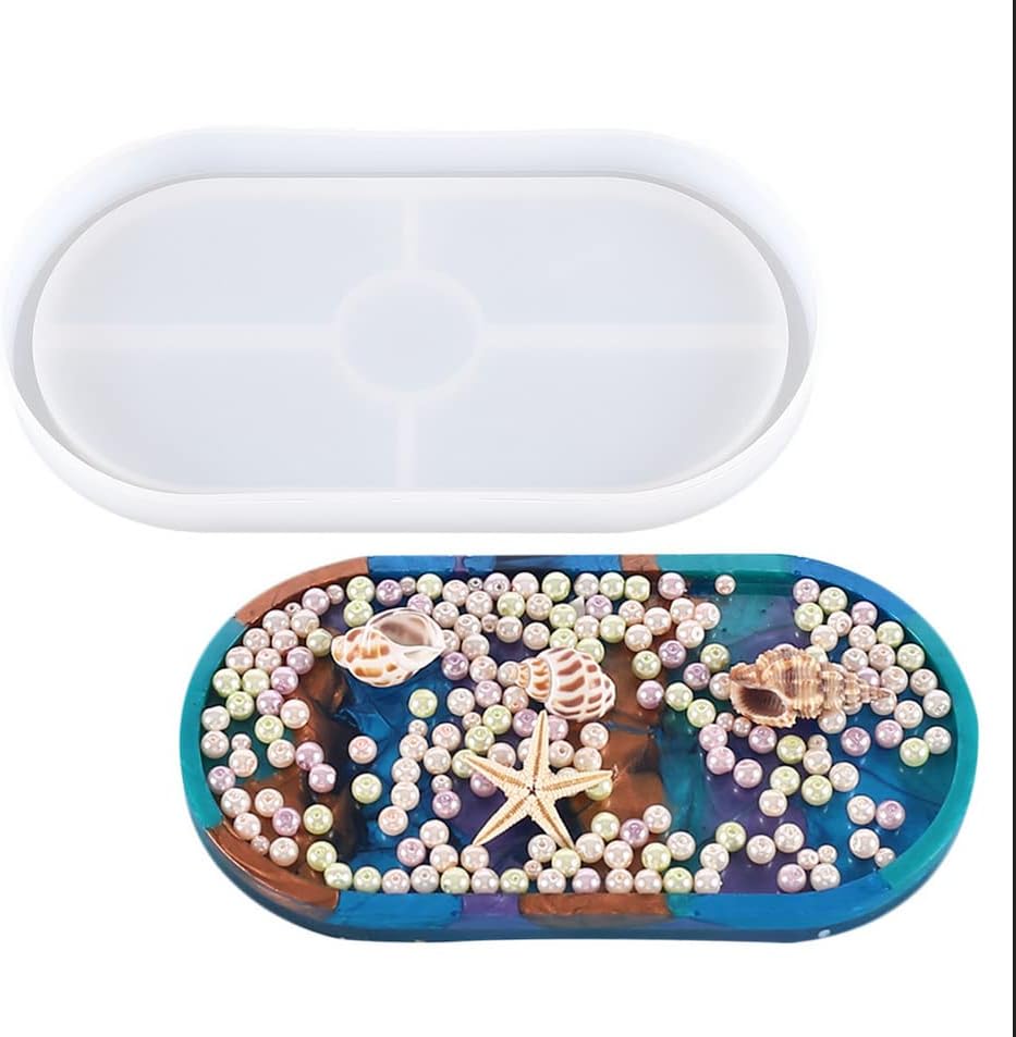 Miniatura 6 de Molde ovalado de silicona de cristal, cenicero de bricolaje, bandeja de yeso de cemento, molde de polígono de resina epoxi, decoración artesanal de