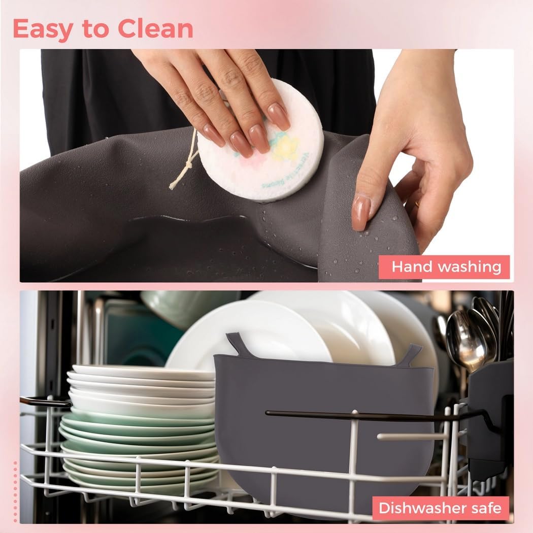 3-Pack Leakproof Silicone Slow Cooker Liners for 6Qt, Includes 2 Cleaning Sponges