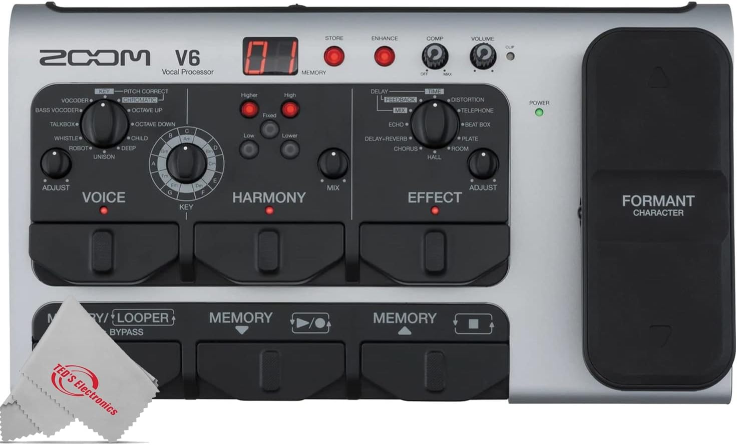 Zoom V6-SP Multi-Effects Vocal Processor Pedal with SGV-6 Vocal Microphone Kit