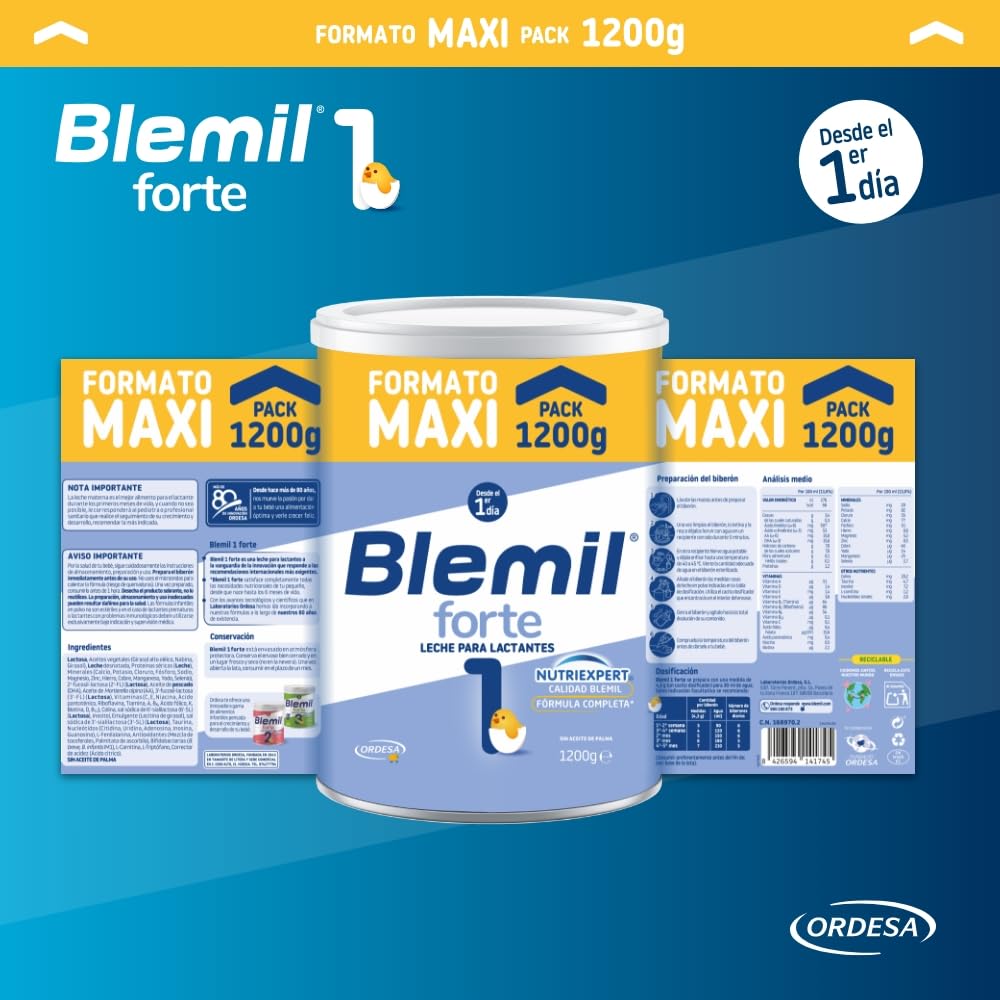 Blemil Plus 1 Forte 3PACK | 3600g | Leche de Inicio en polvo Desde el Primer Día - Formato Ahorro - Amazon Exclusive