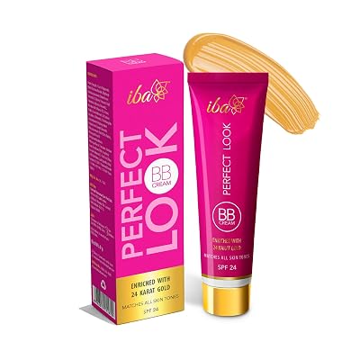 Iba Perfect Look BB Cream With 24 Karat Gold 30g Medium Shade l Even Coverage l Fades Dark Spots & Blemishes l Halal Cer