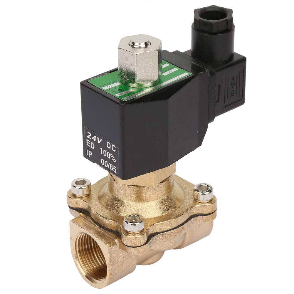 Válvula Solenoide Eléctrica DN20 G3/4 Válvula Electromagnética Resistente A Altas Temperaturas De Latón Para Aire Agua Gas (CC 24 V)