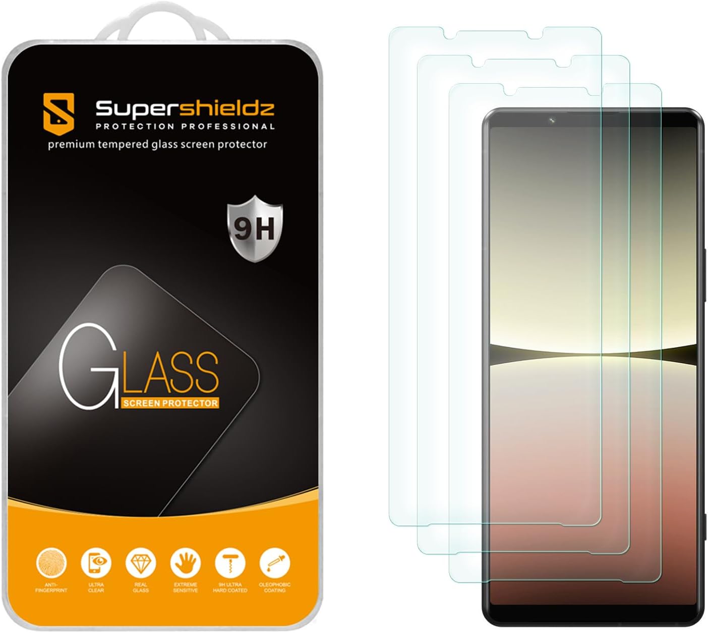 (3 Pack) Designed for Sony (Xperia 5 V) Tempered Glass Screen Protector, Anti Scratch, Bubble Free