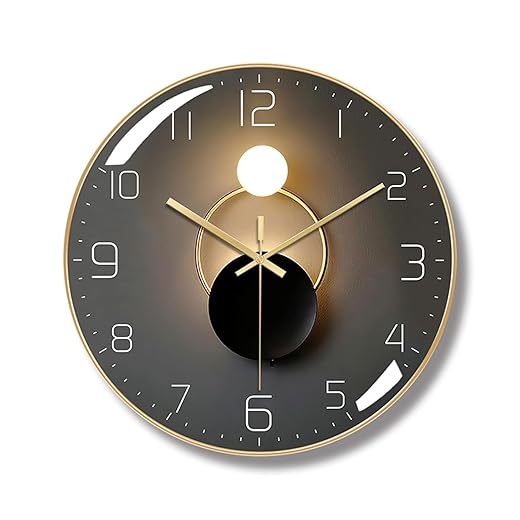 Ergocar Wall Clock, Art Deco Wall Clock, Non Ticking Silent Modern Metal Wall Clock, Suitable for