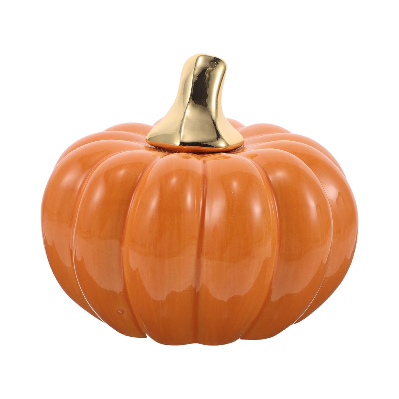 INOOMP Decorazione a forma di zucca: scultura artistica minimalista in ceramica a forma di zucca per mensola e tavolo. Piccola decorazione autunnale per Halloween, Festa del Ringraziamento e del