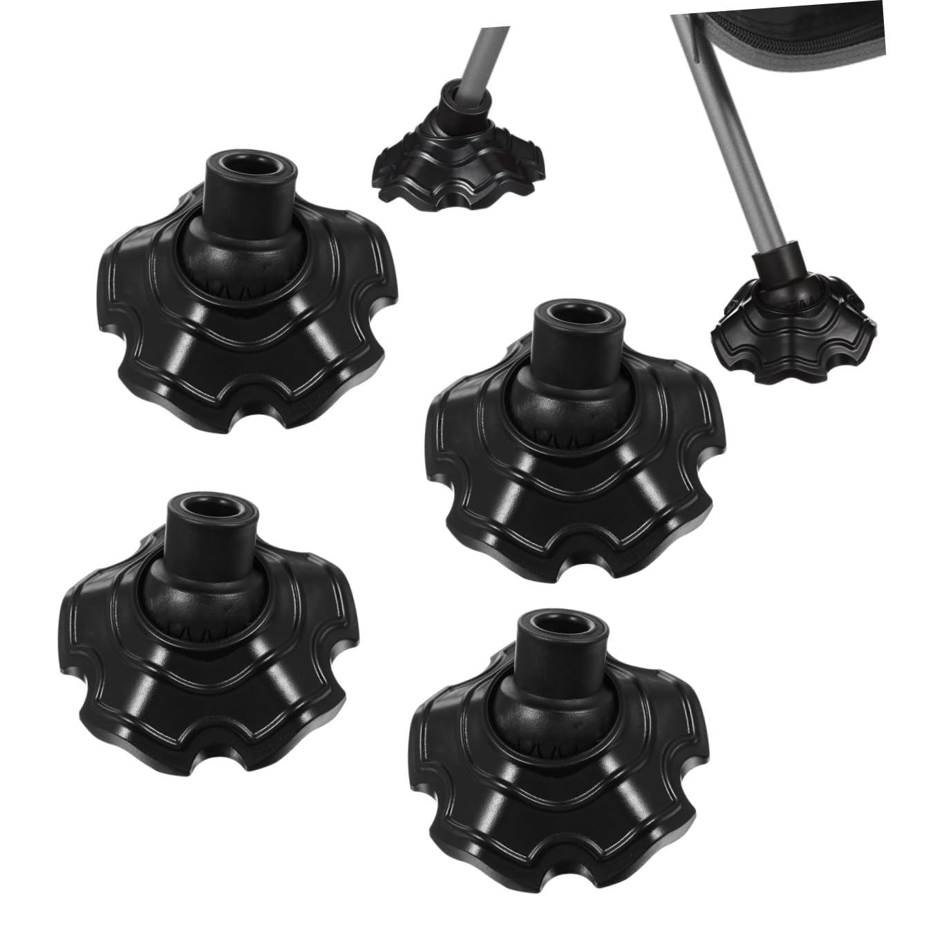 SUPVOX Lot de 4 Protections de Sol pour Pieds de Chaise, Embouts en Plastique Noir Épaissis pour Chaises de Camping, Extérieur et Pique-Niques