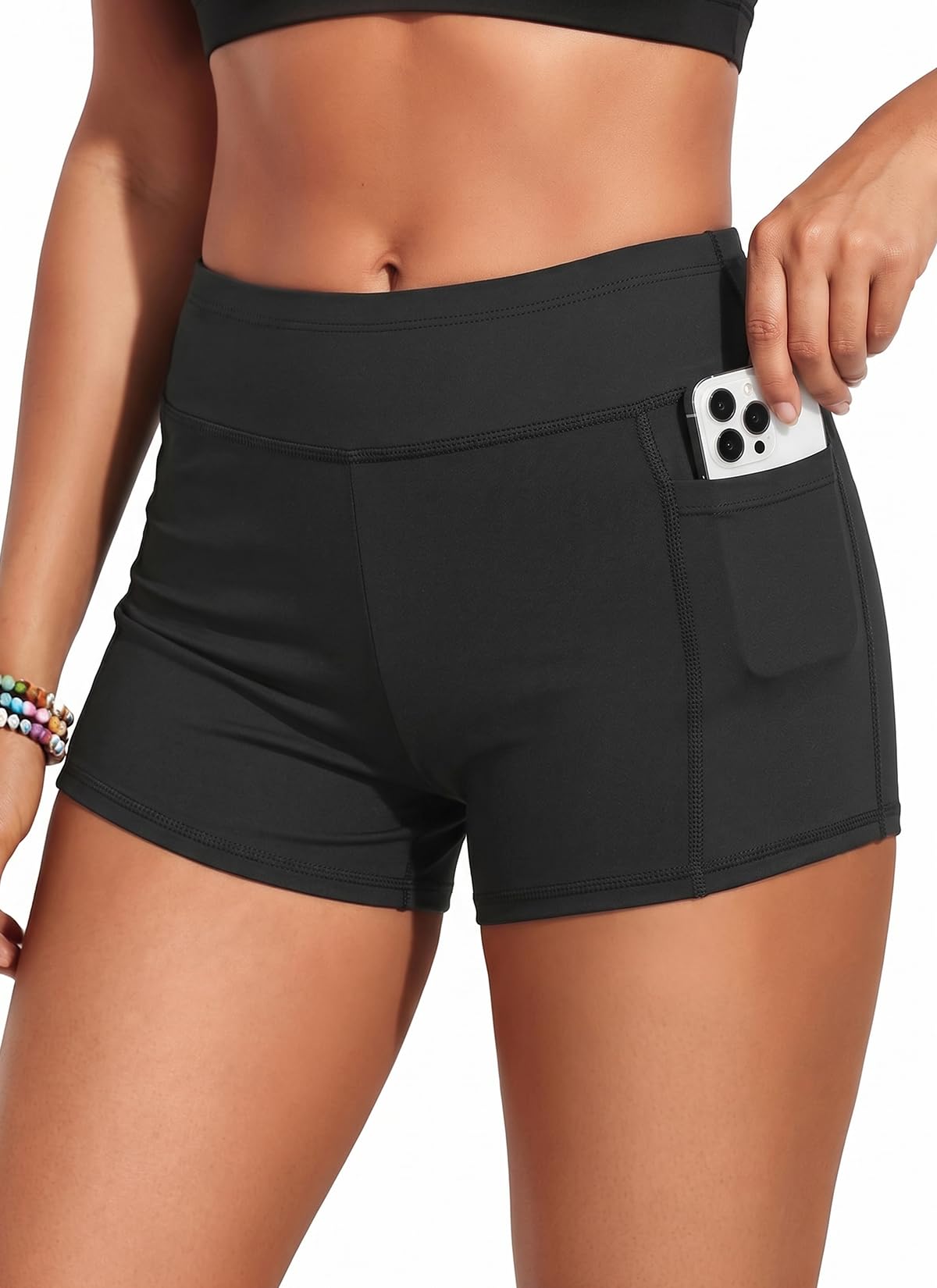 Womens Tummy Control Swim Shorts - 3"/5" High Waisted Bathing Suit Short with Pockets Liner UPF 50+ 2026 Swimsuit Bottom-image-20