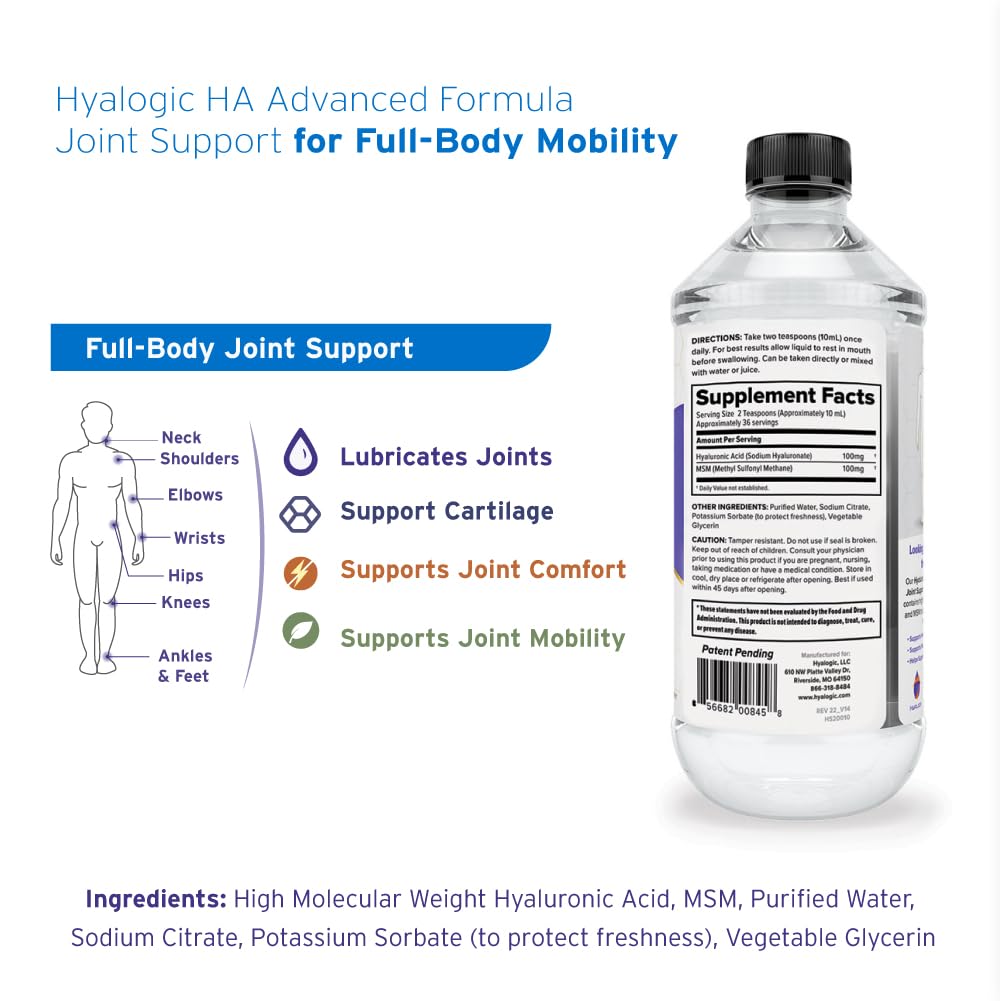Hyalogic 100mg Hyaluronic Acid Liquid Supplement - Joint Support, 12oz — Amazon image 6