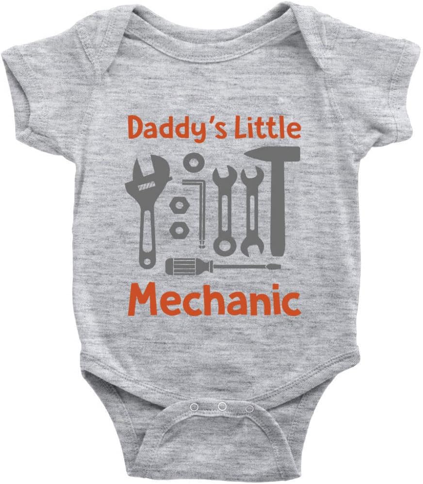 GKrepps Daddy's Little Mechanic Baby Boy Girl Clothes Newborn Organic Bodysuit Romper