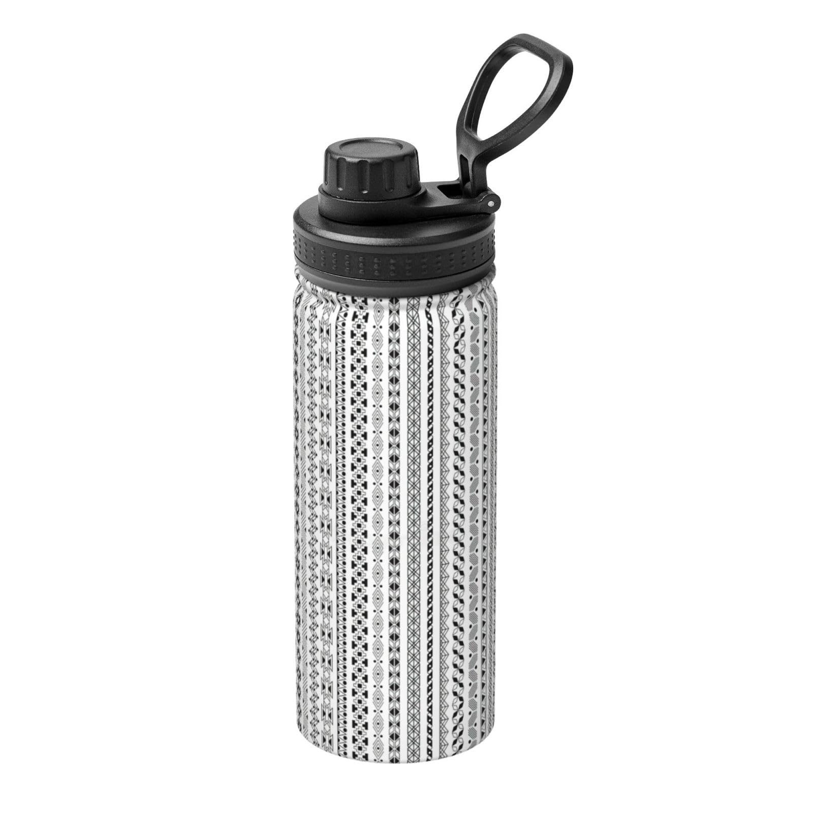 Kfjghhl Insulated Stainless Boho Triangle Stripes Steel Water Bottle For Sport Gym Travel Leak Camping Hiking Hydration