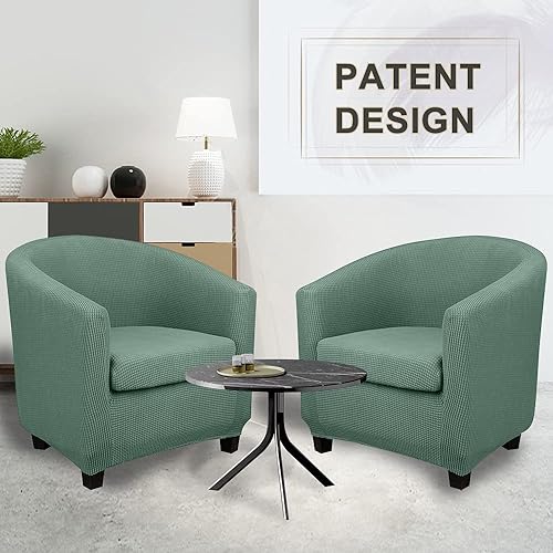 Miniatura 7 de Lellen Funda para silla de club con funda de cojín de asiento, funda redonda para sillón con acento de bañera, fundas elásticas para sofá sala de