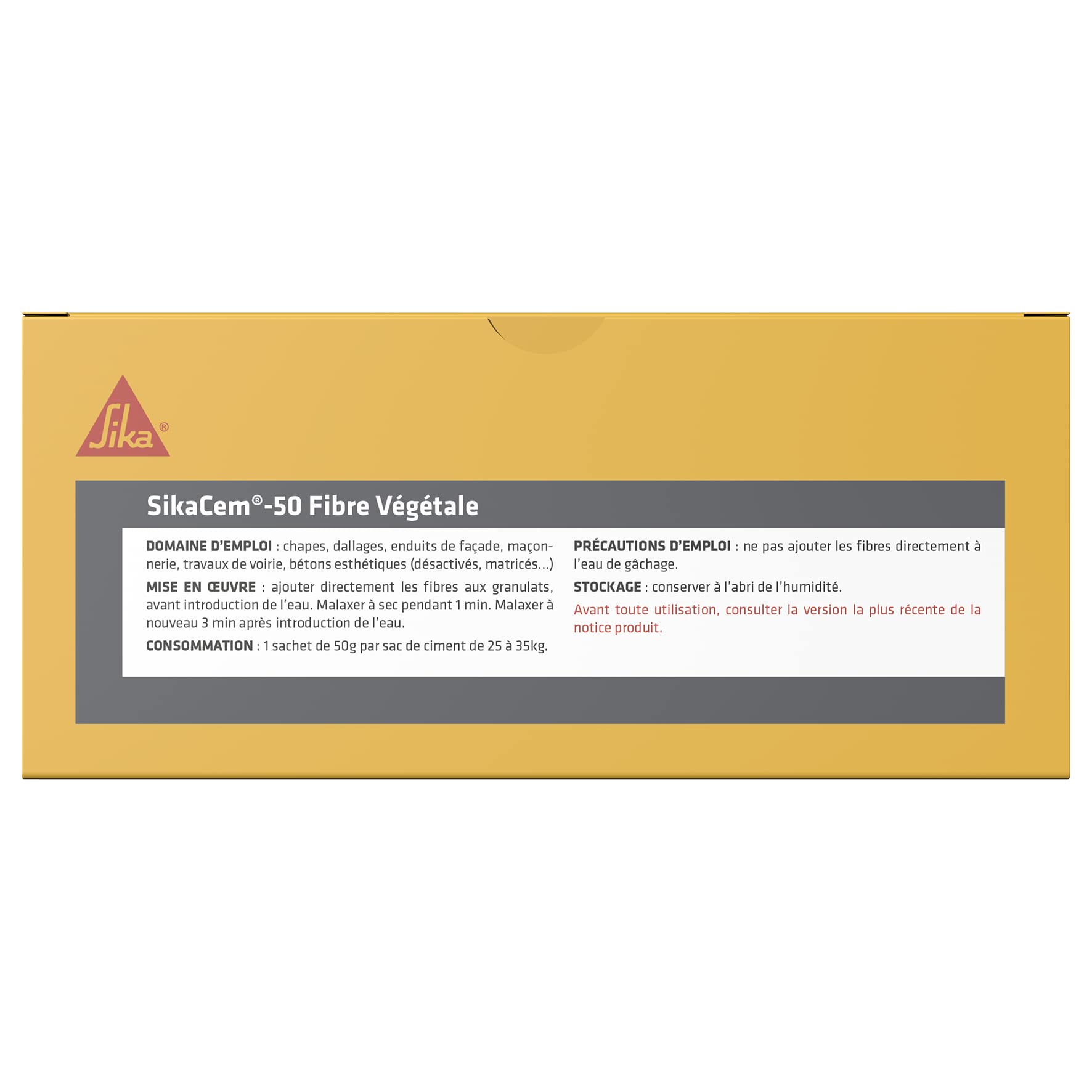 SIKA - Fibre naturali bio-crociate - SikaCem-50 Fibra Vegetale bianca - Per calcestruzzo, massetti e malte - Anticracking - Confezione da 12 dosi