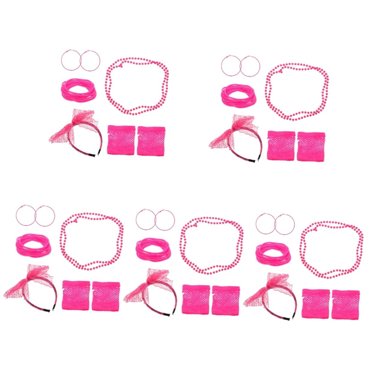 SOIMISS Ensemble D'accessoires Rétro Décor De Déguisement des Années 80 Décor De Cou Accessoires De Costume De Bal Boucles d'oreilles De Fête Collier Roman Rosy Alliage De Zinc